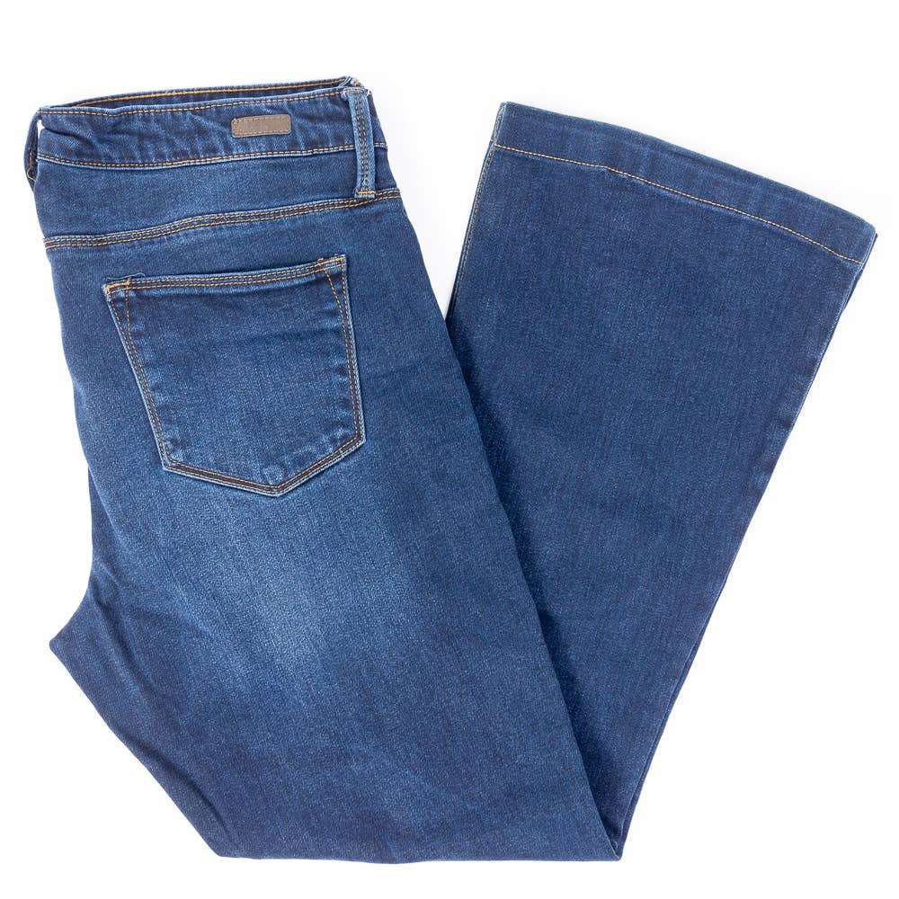 Kut From The Kloth Chrissy Flare Womens Jeans Dark Wash Size 12 Short